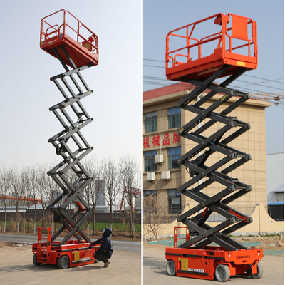 14m 12m 10m 8m 6m Bateria Elevador Elétrico Homem Auto-propulsado Elevador de Tesoura Para Trabalho Aéreo